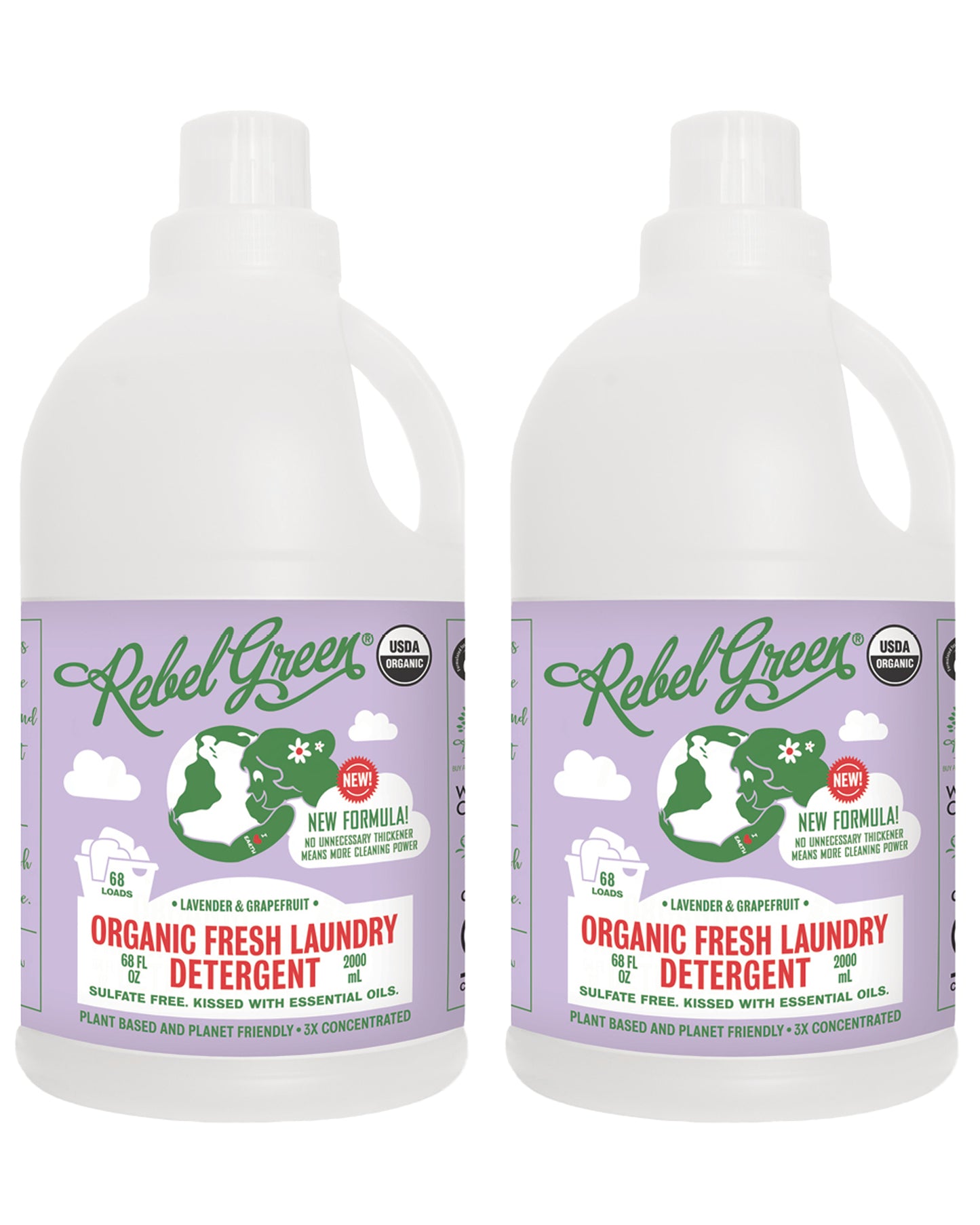 Organic Fresh Laundry Detergent - Lavender & Grapefruit 68 oz (2 pk)