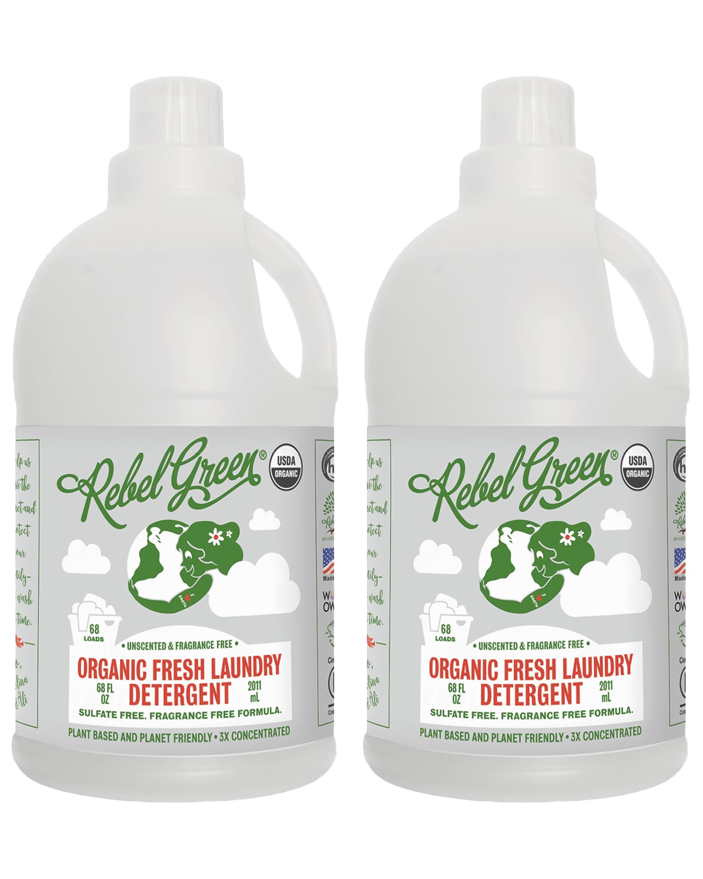 Organic Fresh Laundry Detergent - Unscented 68 oz (2 pk)