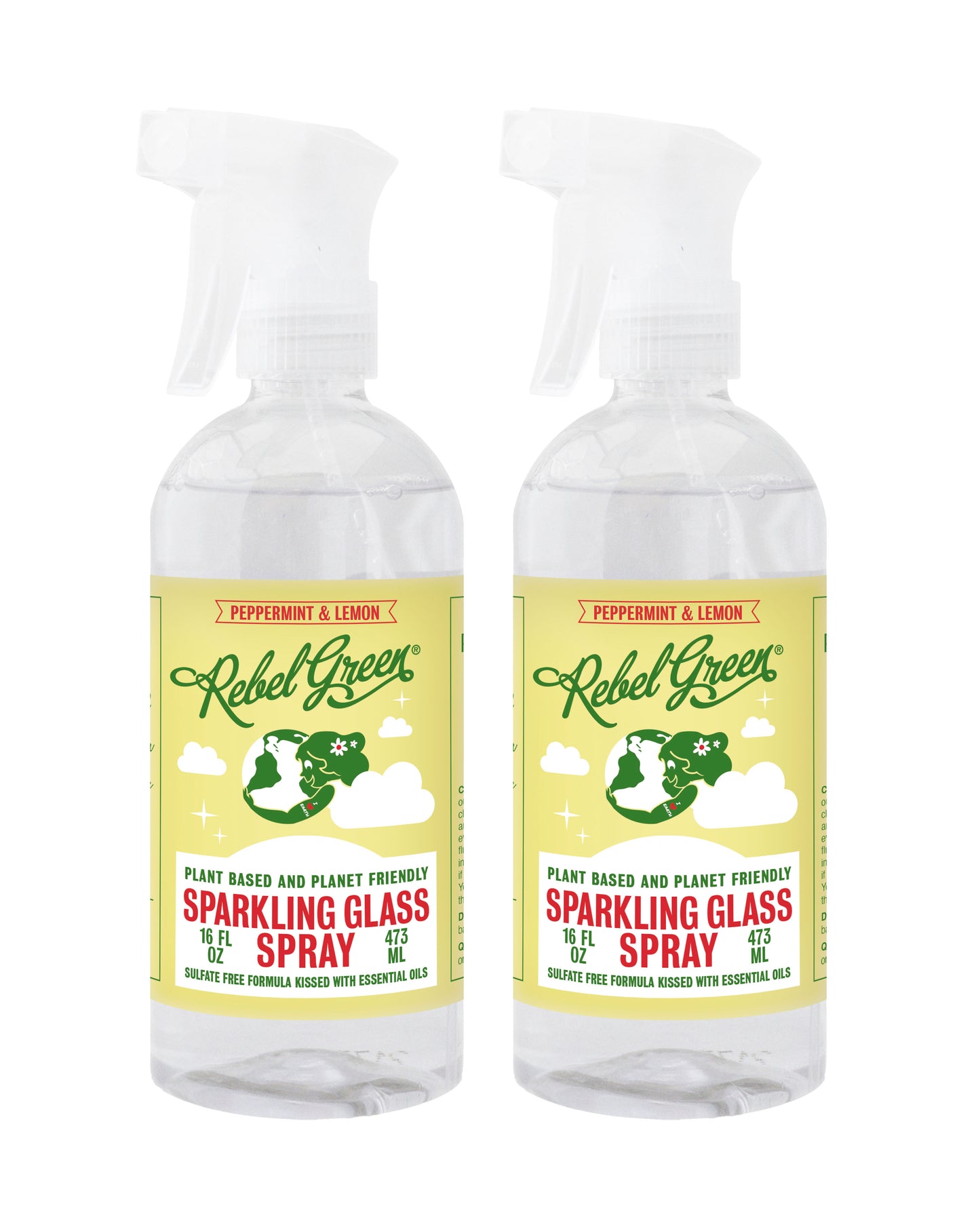 Sparkling Glass Spray - Peppermint & Lemon 16 oz (2 pk)