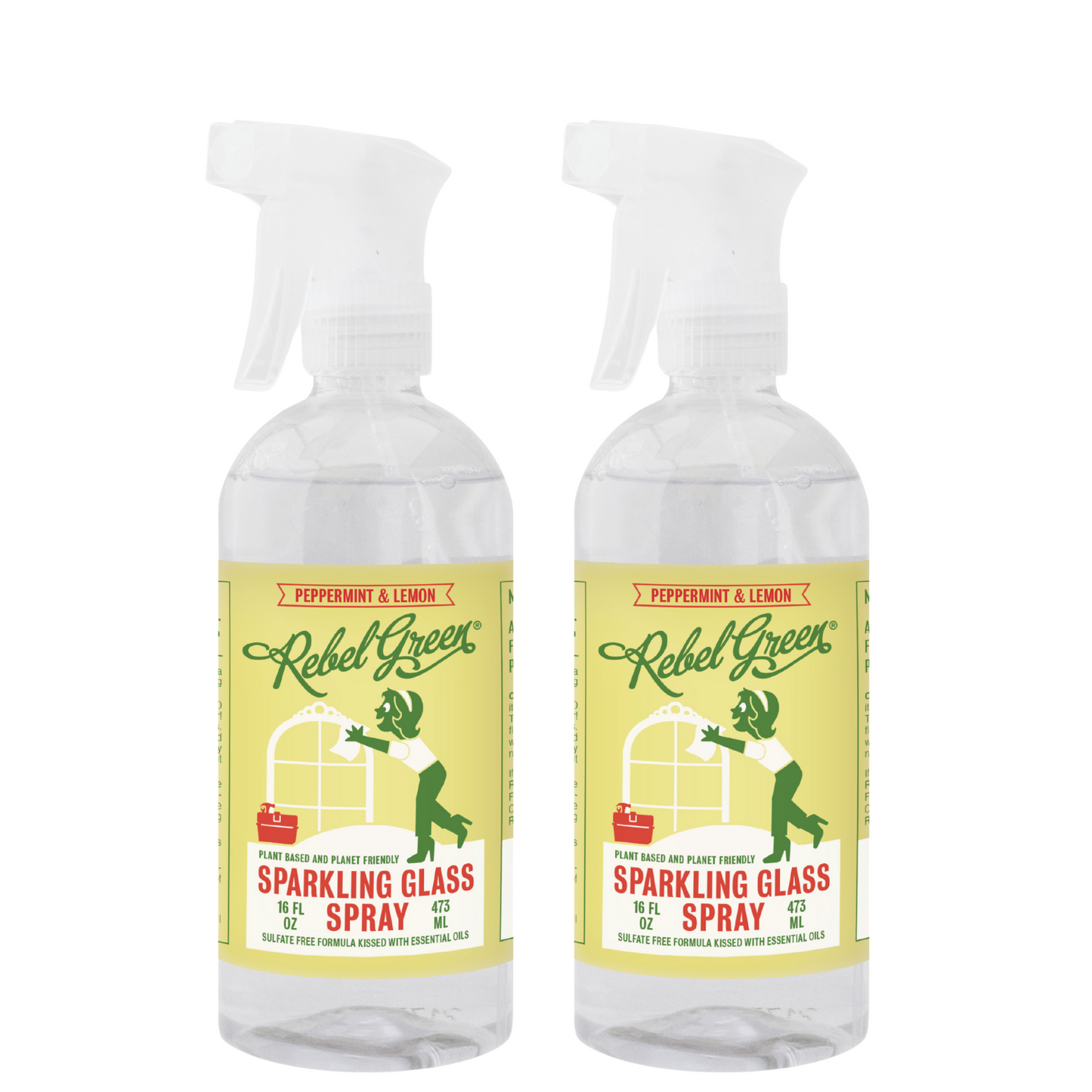 Sparkling Glass Spray - Peppermint & Lemon 16 oz (2 pk)