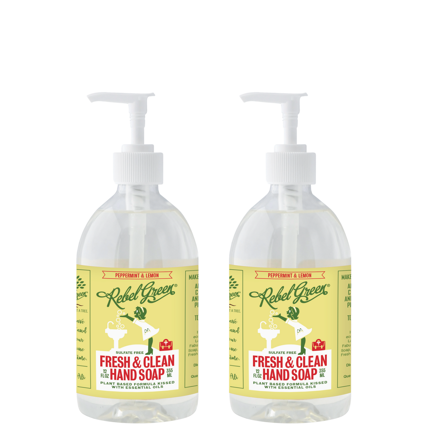 Fresh & Clean Hand Soap - Peppermint & Lemon 12 oz (2 pk)