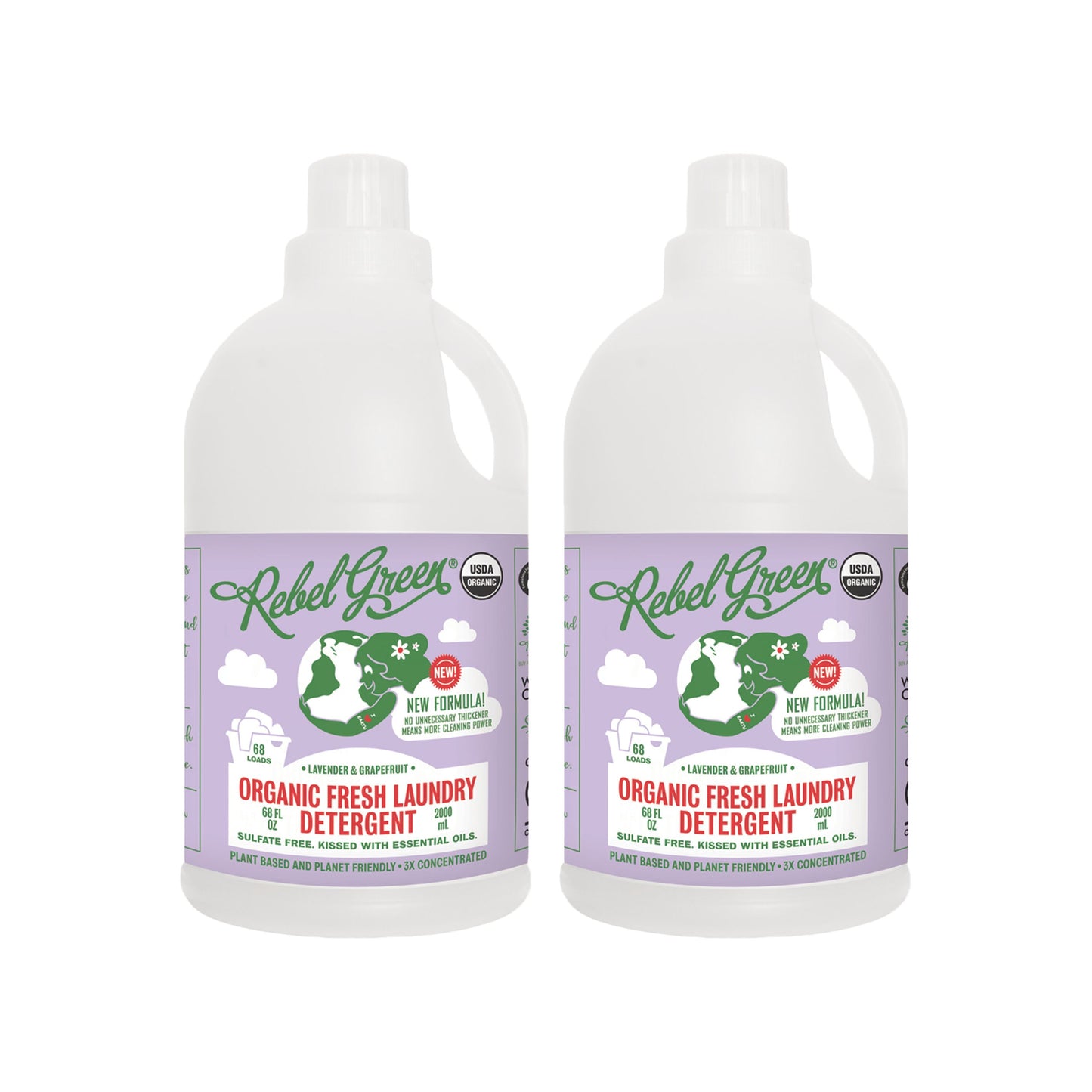 Organic Fresh Laundry Detergent - Lavender & Grapefruit 68 oz (2 pk)