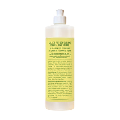 Organic Ultra Clean Dish Soap - Peppermint & Lemon 16oz