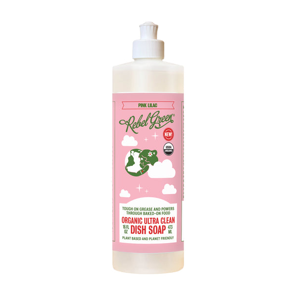 Organic Ultra Clean Dish Soap - Pink Lilac 16oz