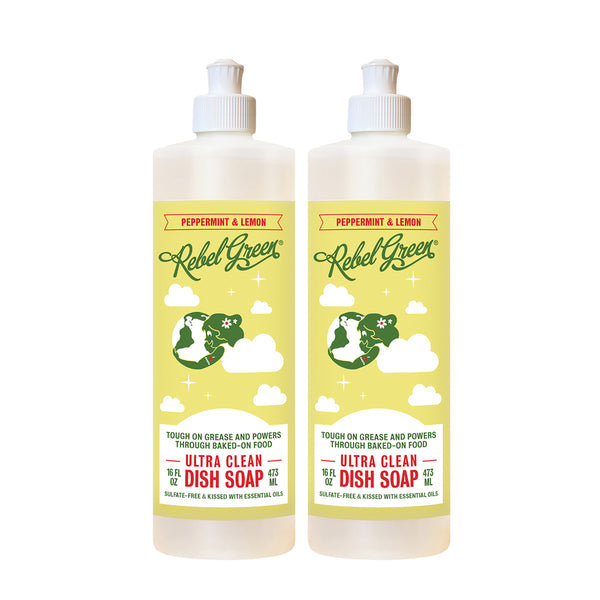 Ultra Clean Dish Soap - Peppermint & Lemon 16oz 2-Pack