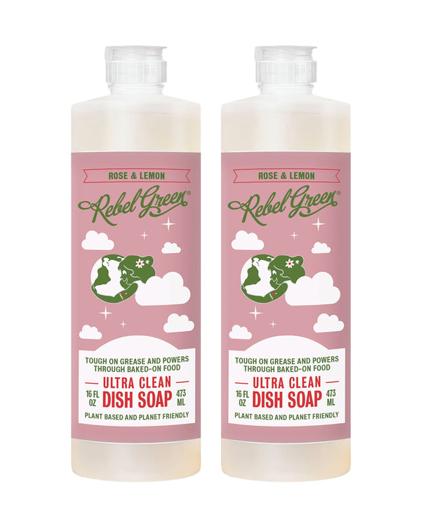 Ultra Clean Dish Soap - Rose & Lemon 16oz 2-Pack