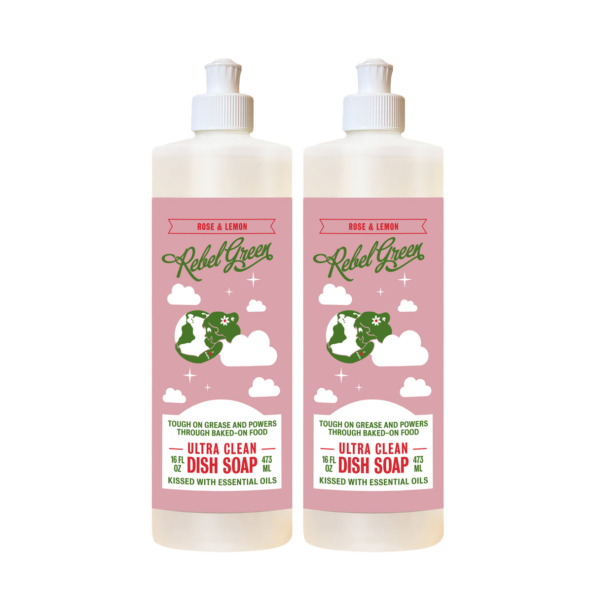 Ultra Clean Dish Soap - Rose & Lemon 16oz 2-Pack