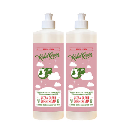 Ultra Clean Dish Soap - Rose & Lemon 16oz 2-Pack