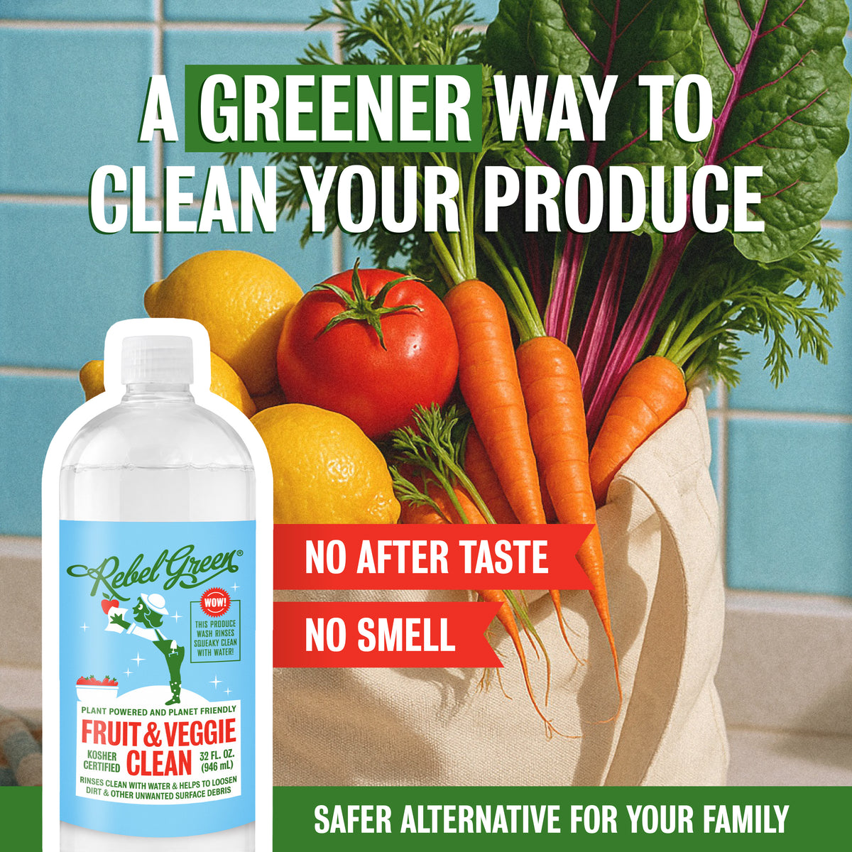 Fruit & Veggie Clean - Natural Produce Wash -16oz Spray 2-Pack