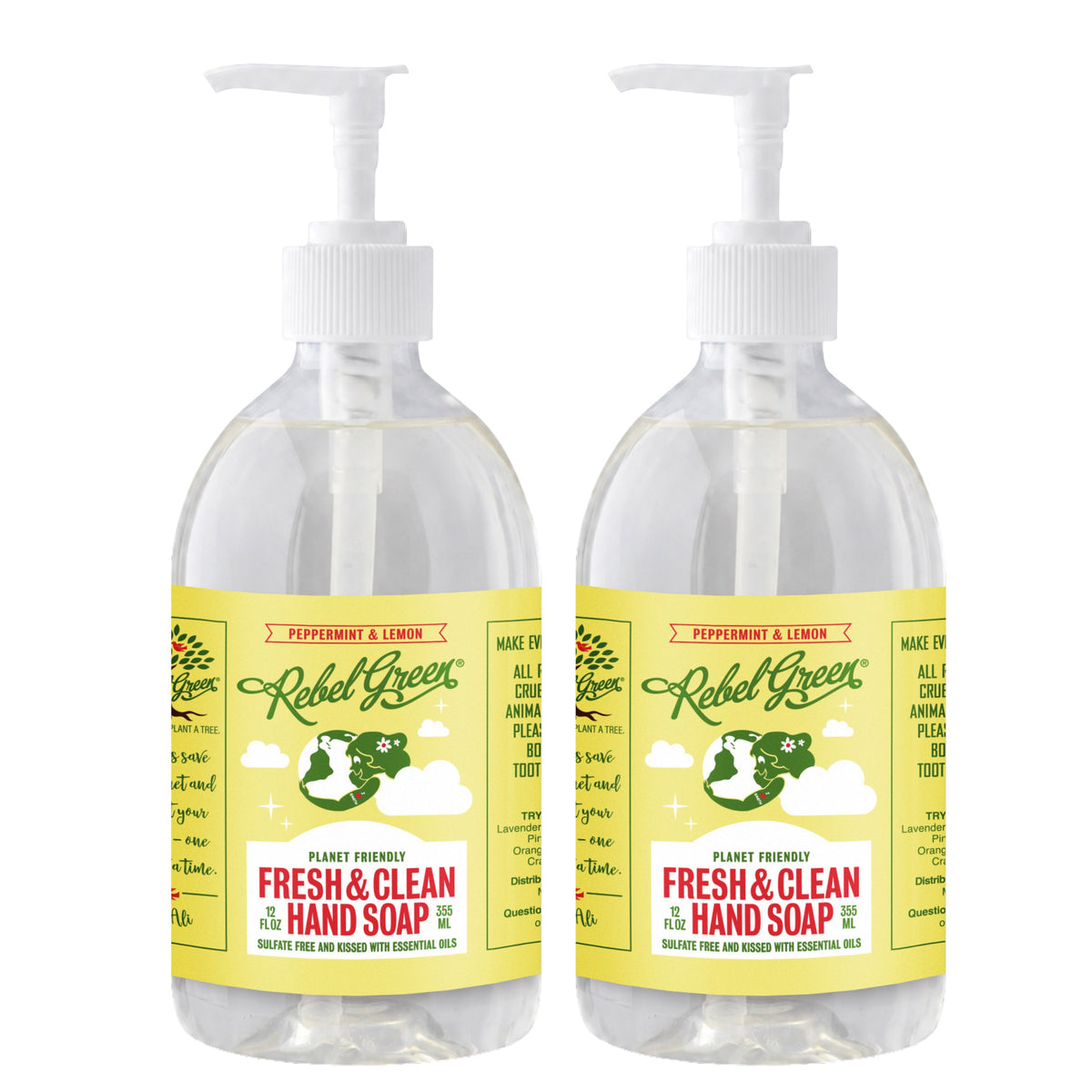 Fresh & Clean Hand Soap - Peppermint & Lemon 12oz 2-Pack