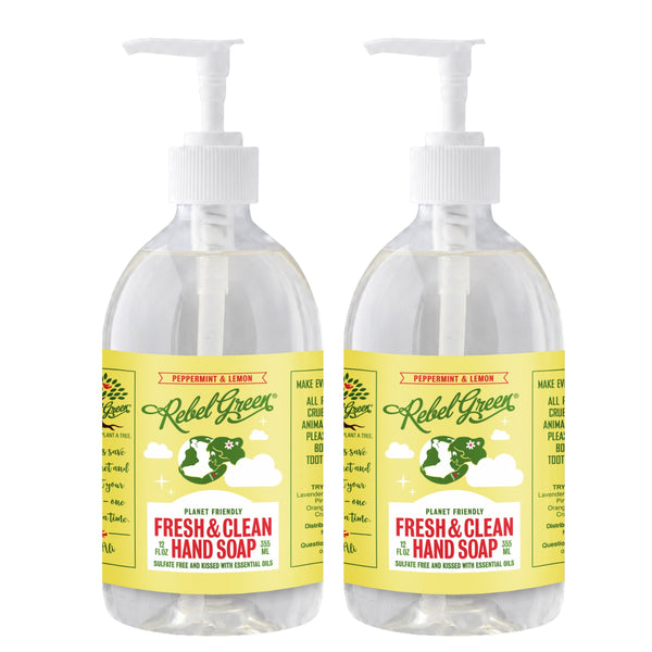 Fresh & Clean Hand Soap - Peppermint & Lemon 12oz 2-Pack