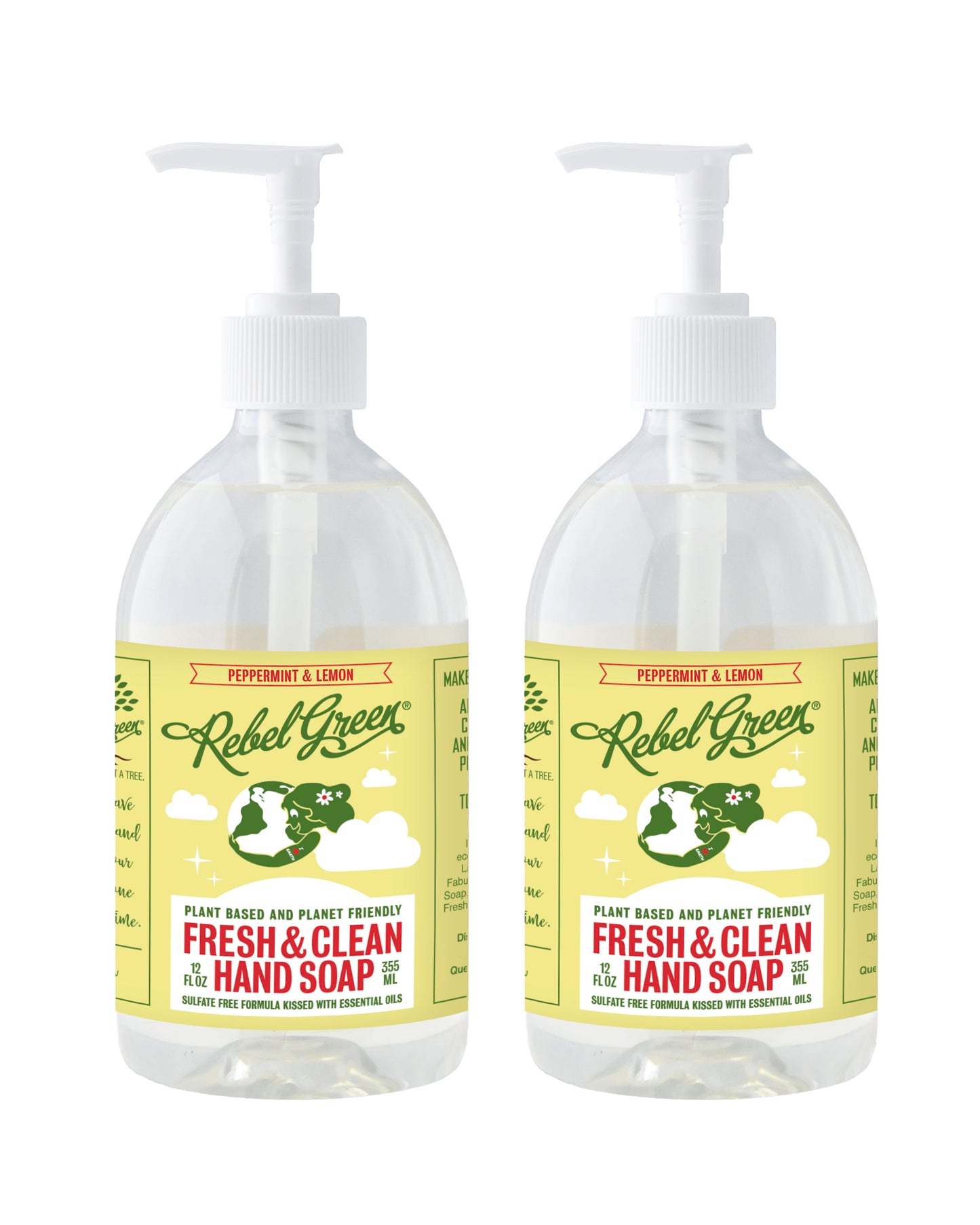 Fresh & Clean Hand Soap - Peppermint & Lemon 12 oz (2 pk)