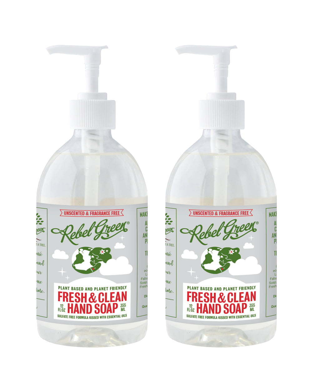 Fresh & Clean Hand Soap - Unscented 12 oz (2 pk) – Rebel Green