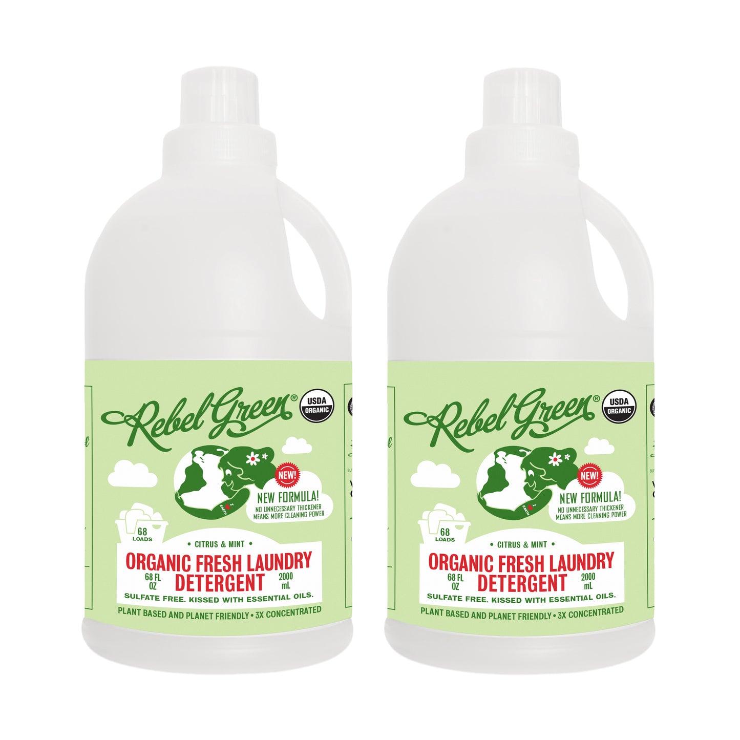 Organic Laundry Detergent - Citrus & Mint 68oz 2-Pack