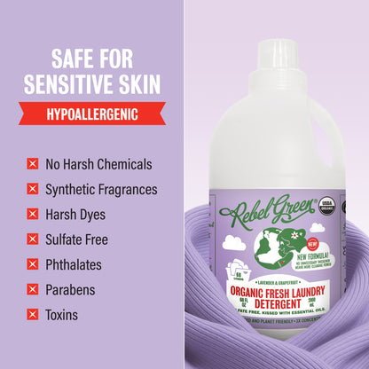 Organic Fresh Laundry Detergent - Lavender & Grapefruit 68 oz (2 pk)