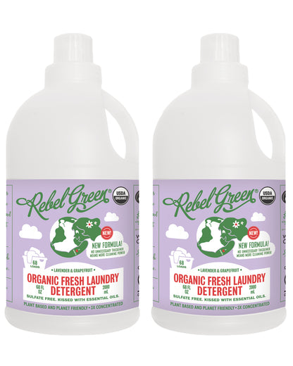 Organic Fresh Laundry Detergent - Lavender & Grapefruit 68 oz (2 pk)