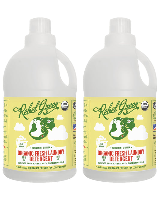 Organic Fresh Laundry Detergent - Peppermint & Lemon 68 oz (2 pk)