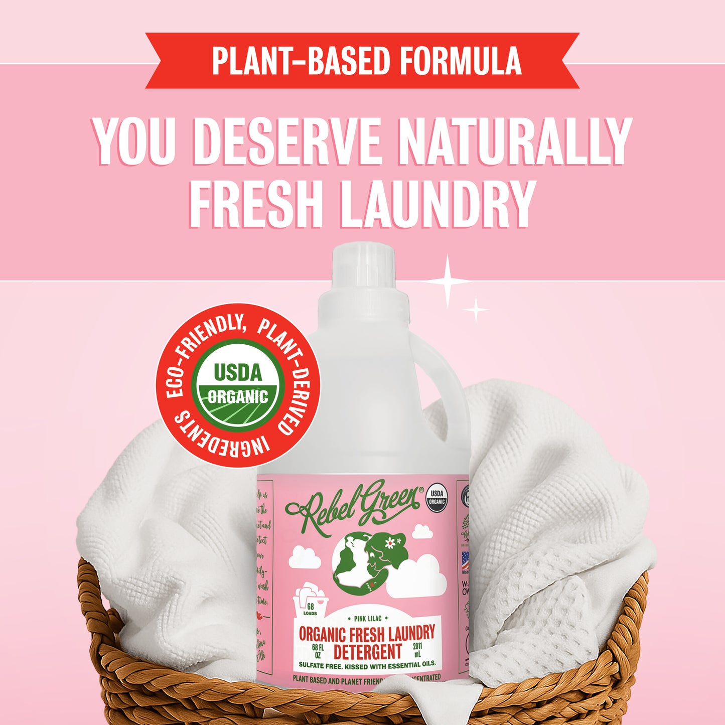 Organic Fresh Laundry Detergent - Pink Lilac 68 oz (2 pk)