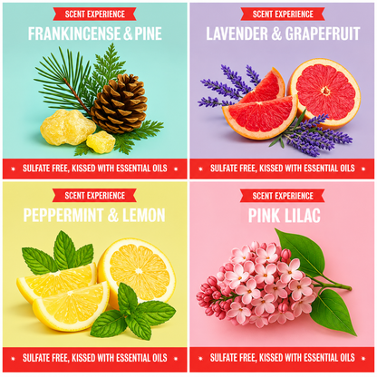 All Purpose Spray - 16oz Variety 4-Pack (Lavender & Grapefruit, Frankincense & Pine, Peppermint & Lemon, Pink Lilac)